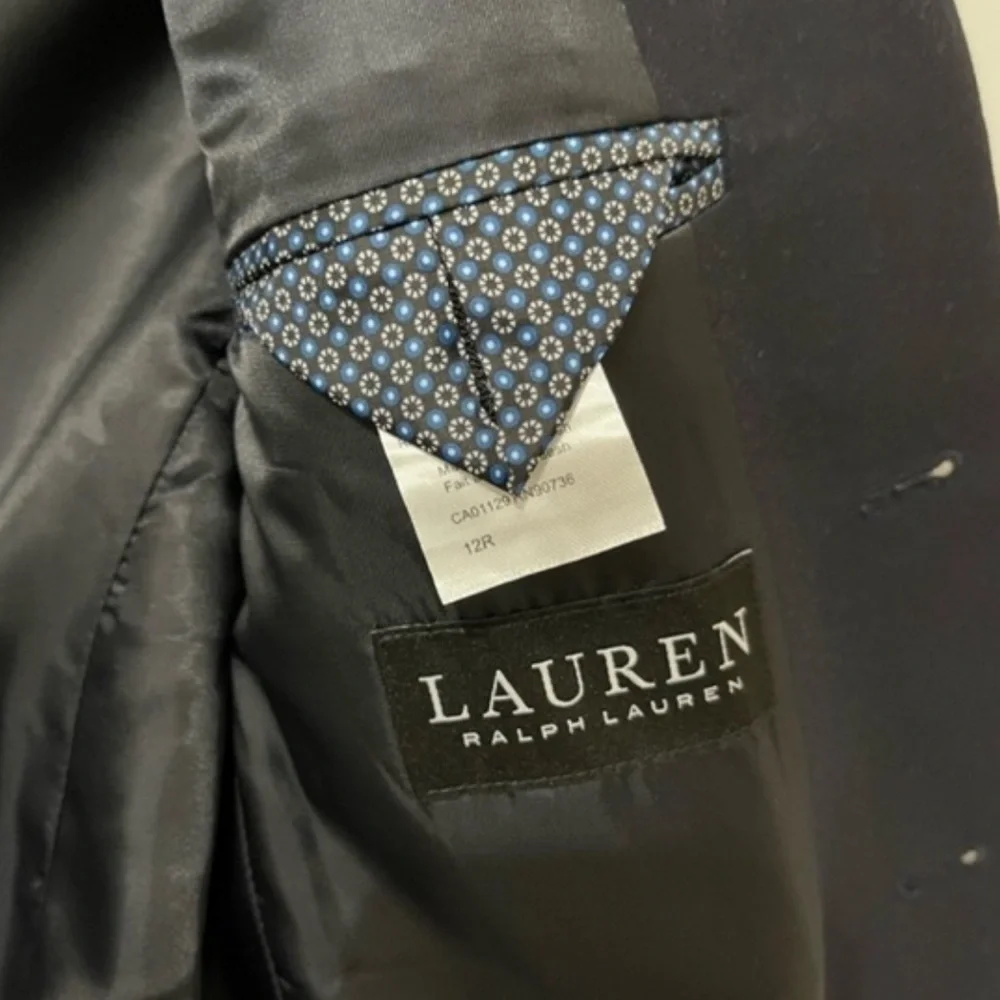 Lauren Ralph Lauren Boys Solid Classic Blazer Navy 12R